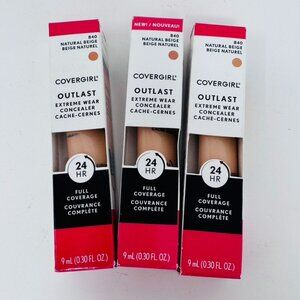 LOT 3 COVERGIRL Outlast Extreme Wear 24HR Concealer - #840 Natural Beige NEW
